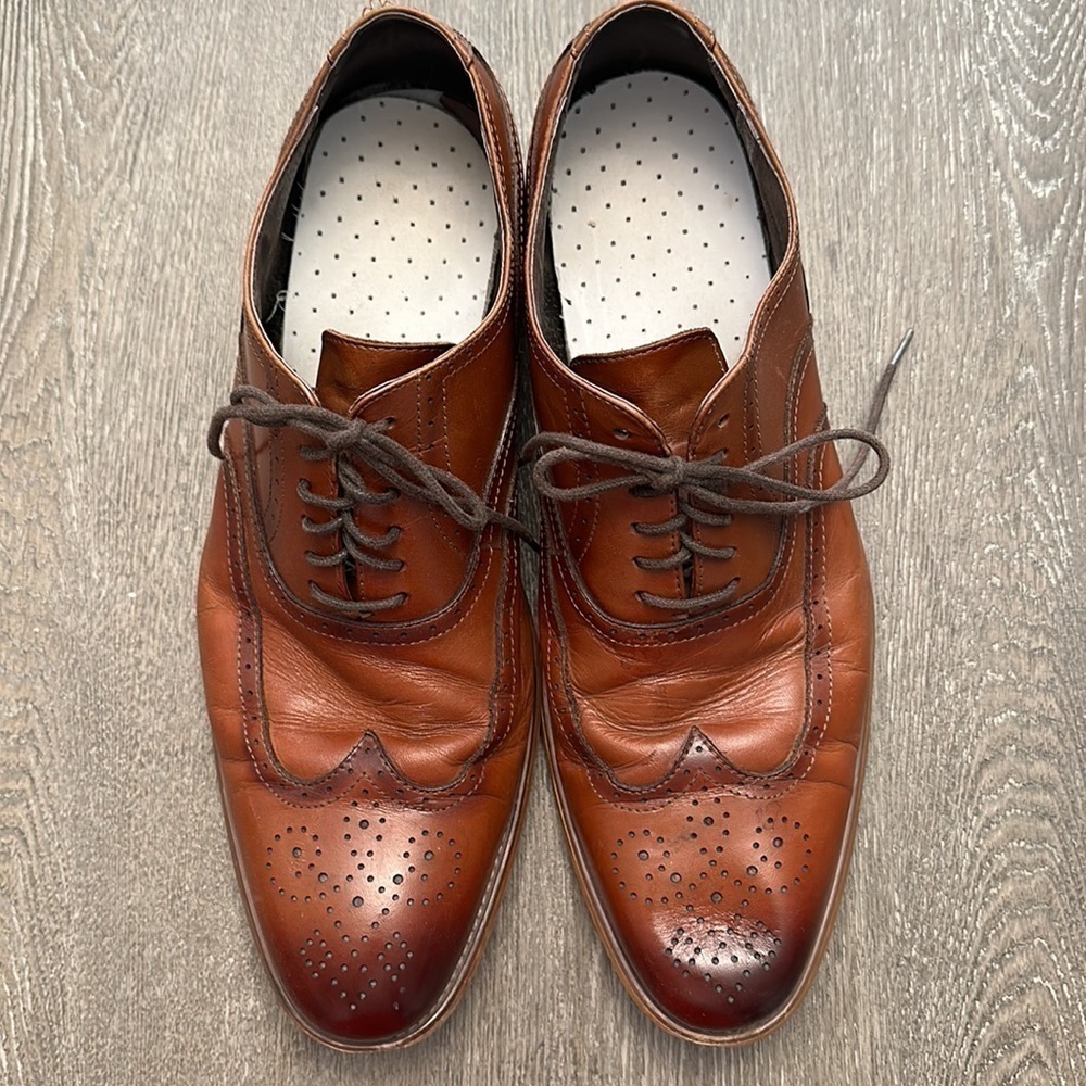 STACY ADAMS MENS BROWN DRESS SHOES - Size 13 - Picture 2 of 5
